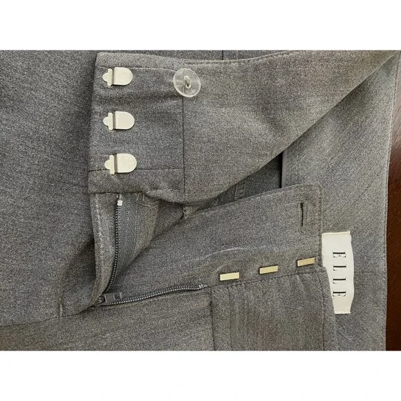 ELLE Womens Gray Straight Leg Dress Pants Size 6 - Picture 5 of 7